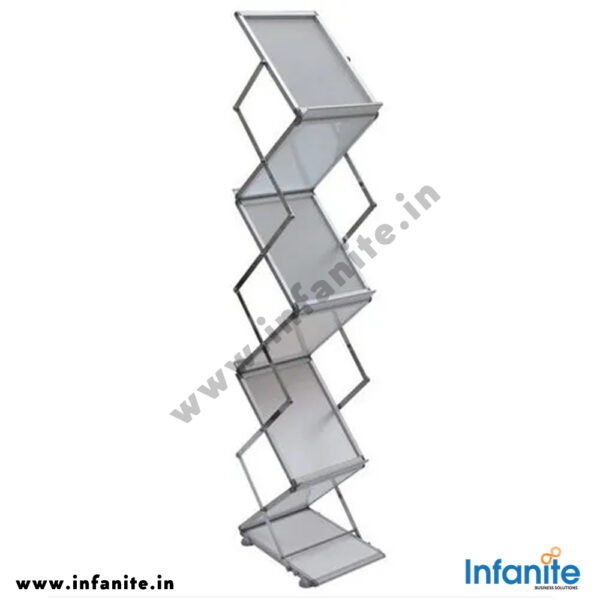 Zig Zag Aluminium Acrylic Catalog Stand